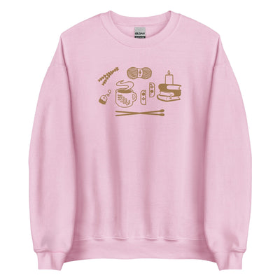 Cozy Hobbies | Embroidered Unisex Sweatshirt | Cozy Gamer Threads & Thistles Inventory Light Pink S 