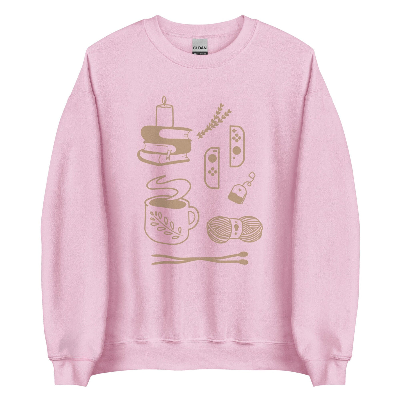 Cozy Hobbies | Unisex Sweatshirt | Cozy Gamer Threads & Thistles Inventory Light Pink S 
