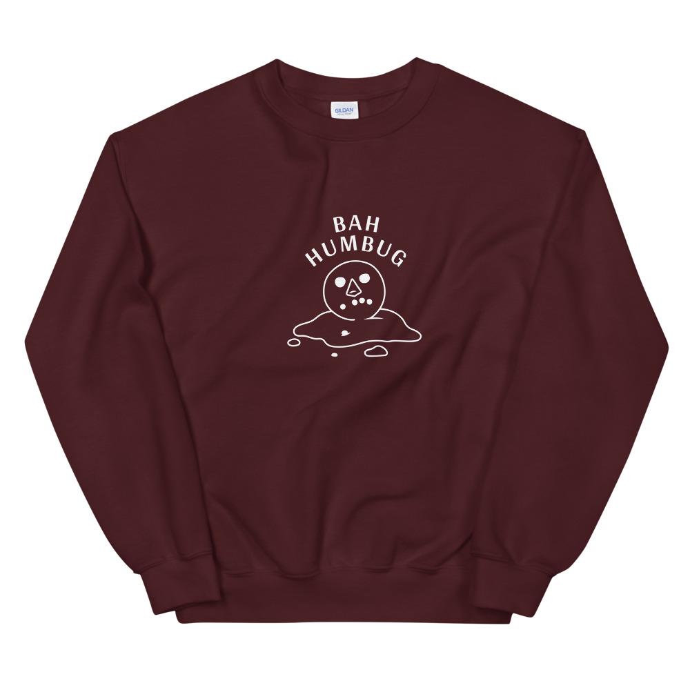 Bah Humbug | Unisex Sweatshirt | Animal Crossing Threads and Thistles Inventory Maroon S 