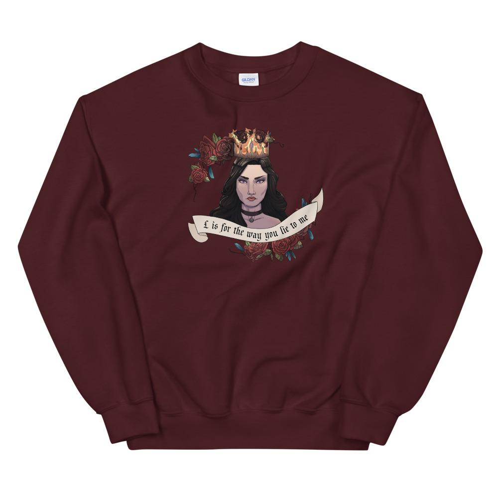Lie to me | Unisex Sweatshirt | The Witcher Threads and Thistles Inventory Maroon S 