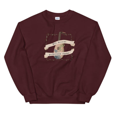 Predictions Rhyme | Unisex Sweatshirt | The Witcher Threads and Thistles Inventory Maroon S 