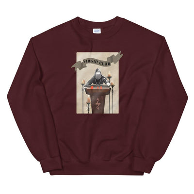 Virgin Club | Unisex Sweatshirt | Skyrim Threads and Thistles Inventory Maroon S 