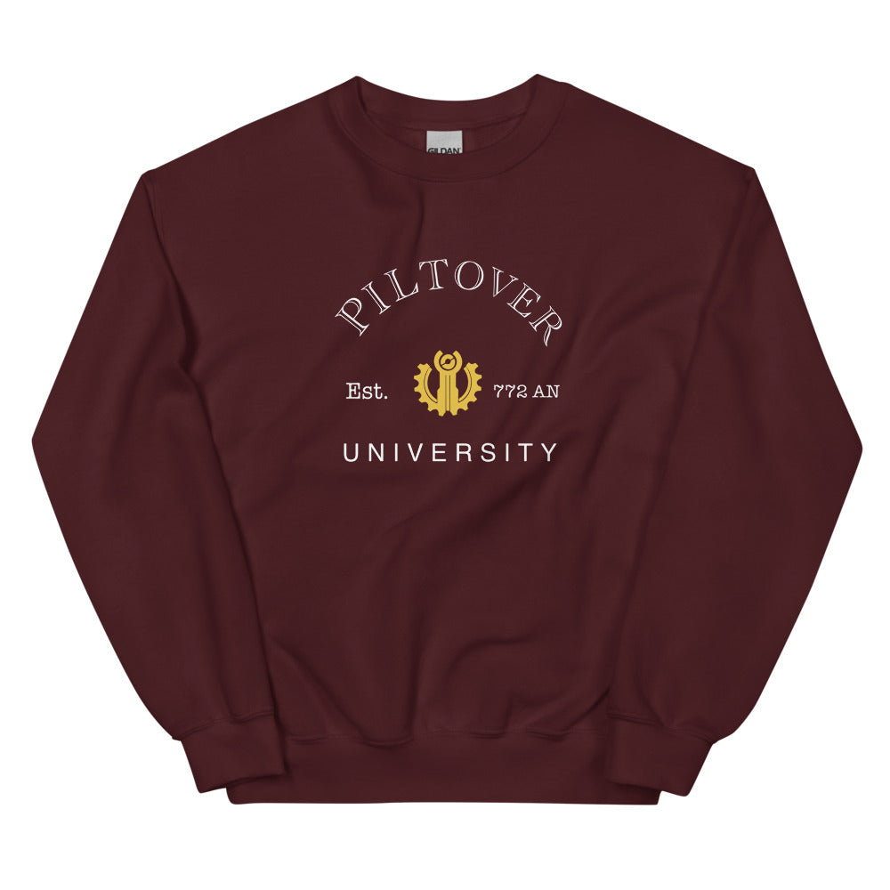 Piltover University | Unisex Sweatshirt | League of Legends Threads and Thistles Inventory Maroon S 