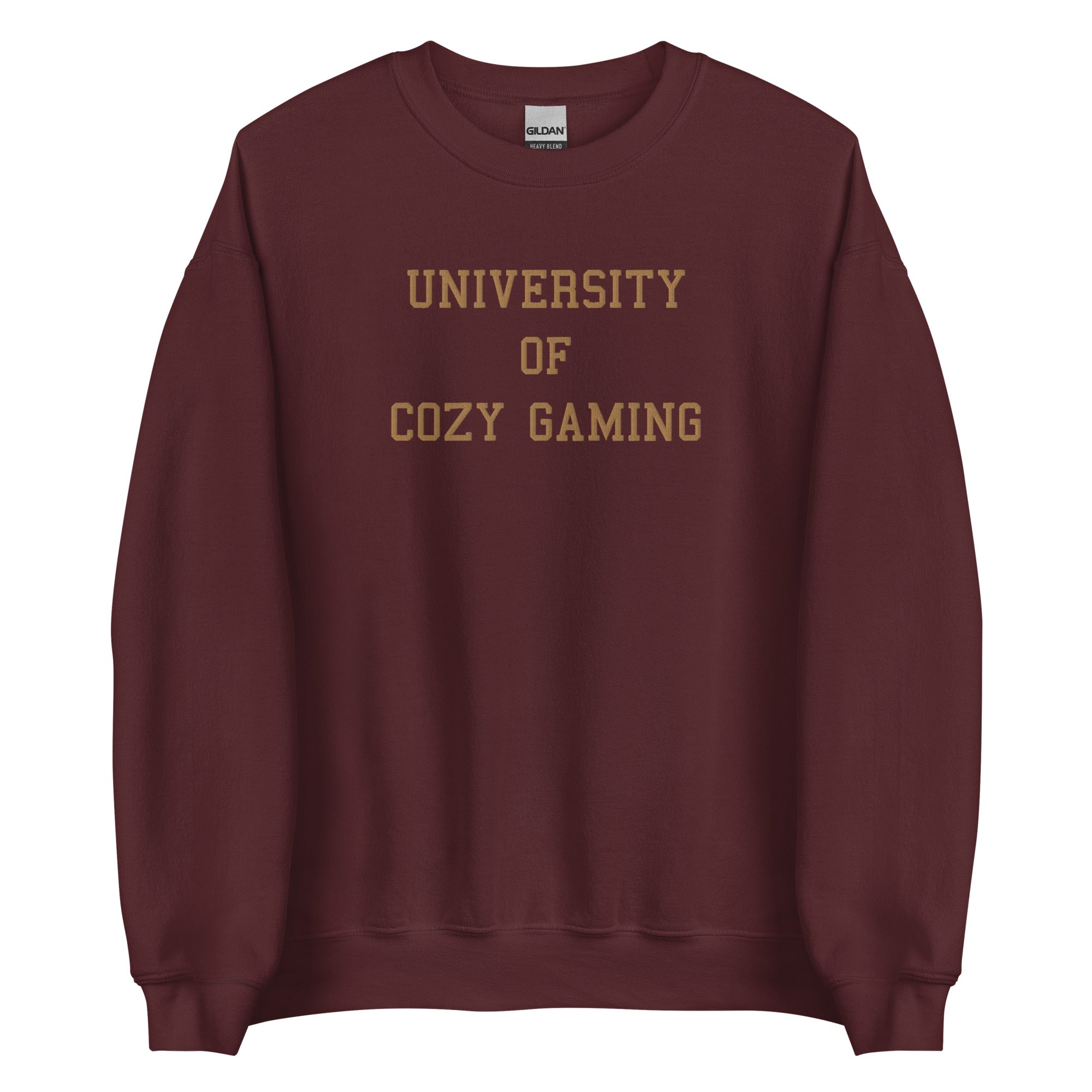 University of Cozy Gaming | Embroidered Unisex Sweatshirt | Coy Gamer Threads and Thistles Inventory Maroon S 