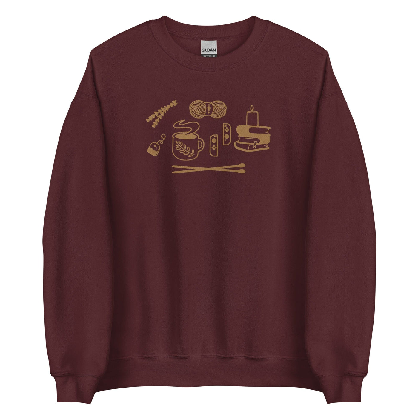 Cozy Hobbies | Embroidered Unisex Sweatshirt | Cozy Gamer Threads & Thistles Inventory Maroon S 