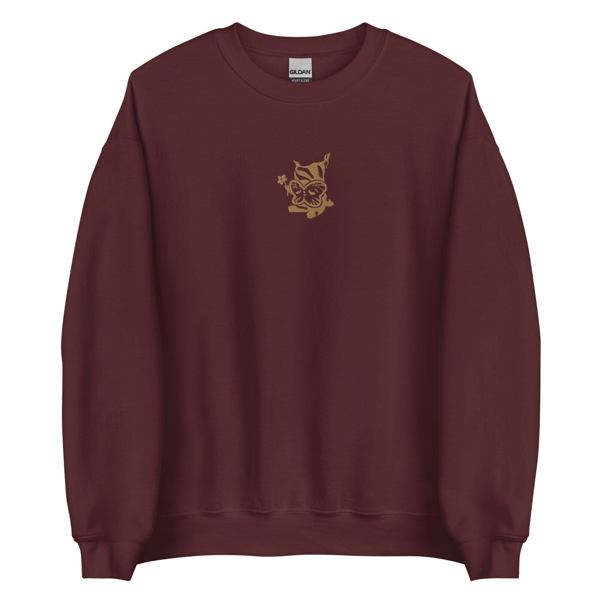 Golden Korok | Embroidered Unisex Sweatshirt | The Legend of Zelda Threads & Thistles Inventory Maroon S 