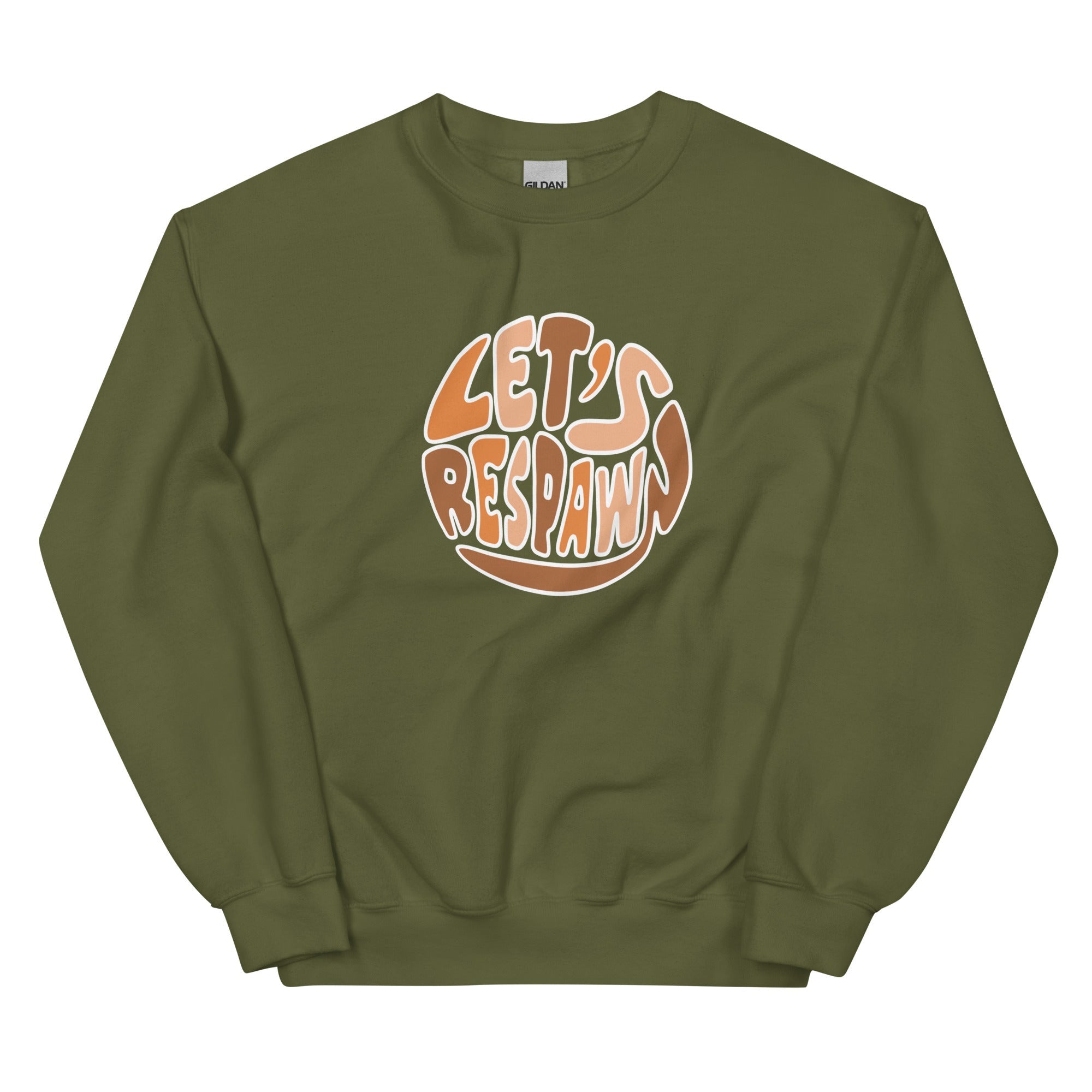 Let's Respawn | Unisex Sweatshirt Threads and Thistles Inventory Military Green S 