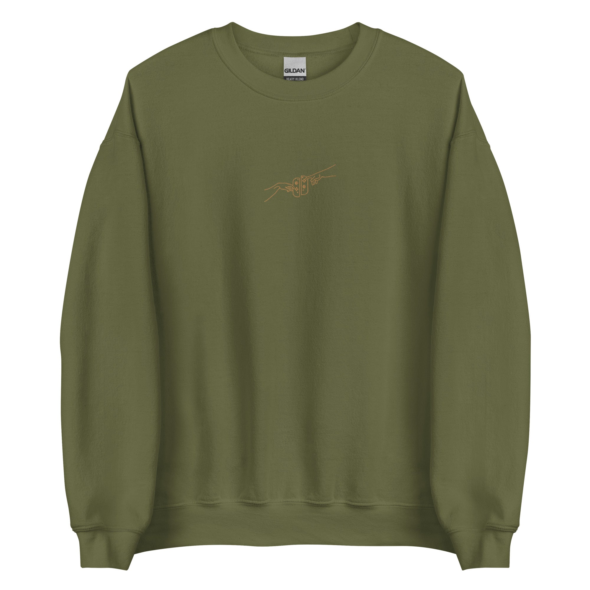 The Creation of Switch | Embroidered Unisex Sweatshirt | Cozy Gamer Threads and Thistles Inventory Military Green S 