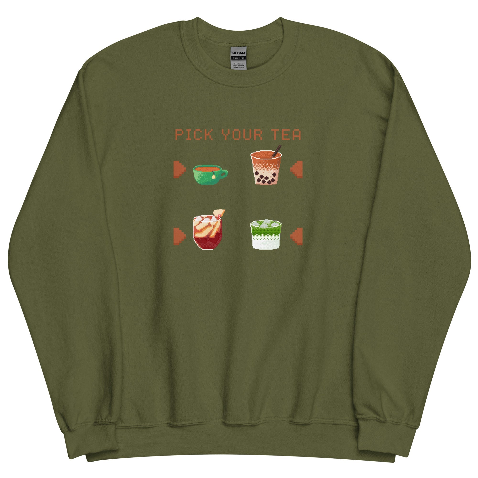 Pick Your Tea | Unisex Sweatshirt | Cozy Gamer Threads & Thistles Inventory Military Green S 
