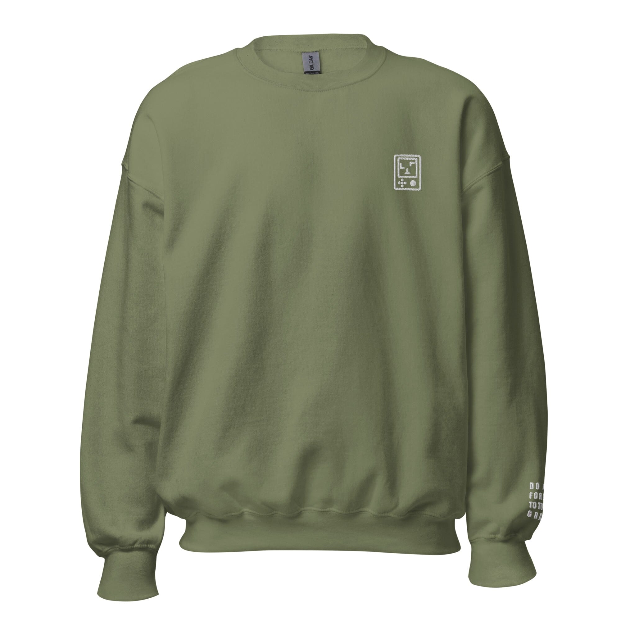 Touch Grass | Embroidered Unisex Sweatshirt | Gamer Affirmations Threads & Thistles Inventory Military Green S 