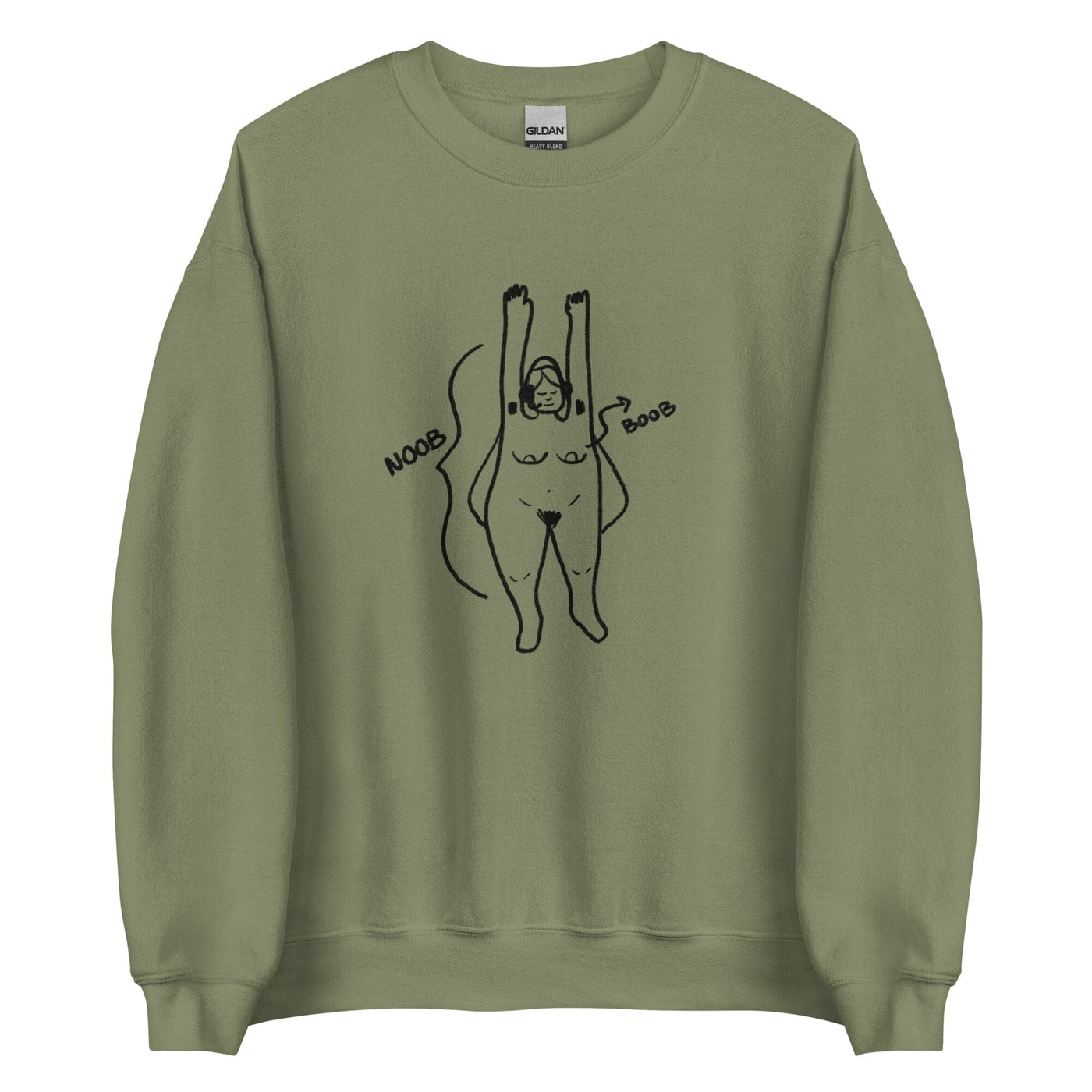 Noob Anatomy | Unisex Sweatshirt | Feminist gamer Threads & Thistles Inventory Military Green S 