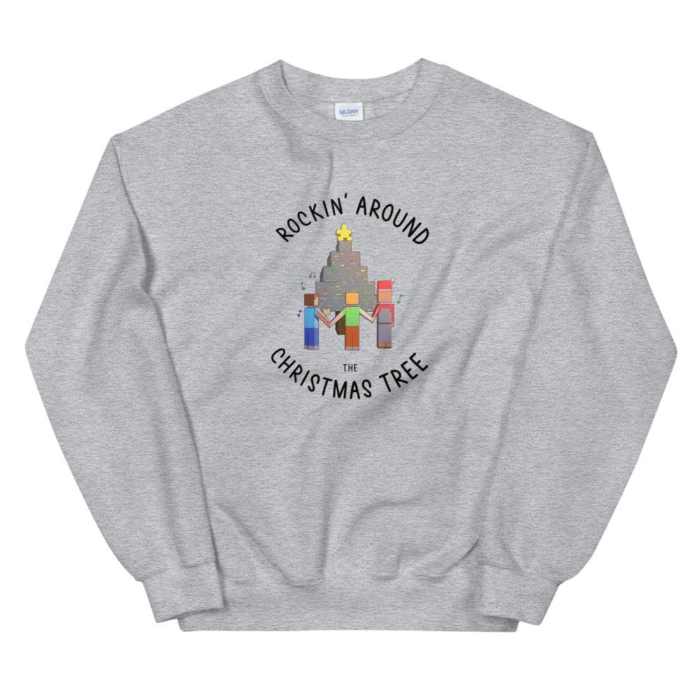 Rockin' Around | Seasonal Unisex Sweatshirt | Minecraft Threads and Thistles Inventory Sport Grey S 