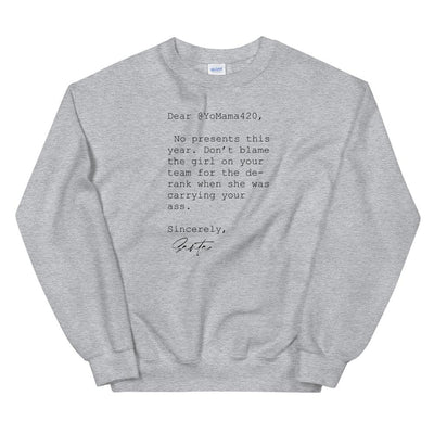 Sincerely Santa | Unisex Sweatshirt Threads and Thistles Inventory Sport Grey S 