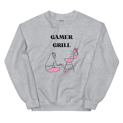 Gamer Grill | Unisex Sweatshirt | Feminist Gamer Threads and Thistles Inventory Sport Grey S 