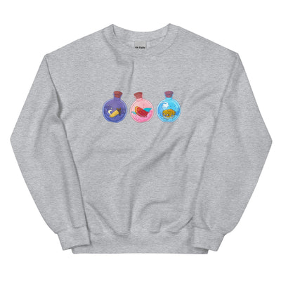 Potion Bottles | Unisex Sweatshirt | Minecraft Threads and Thistles Inventory Sport Grey S 