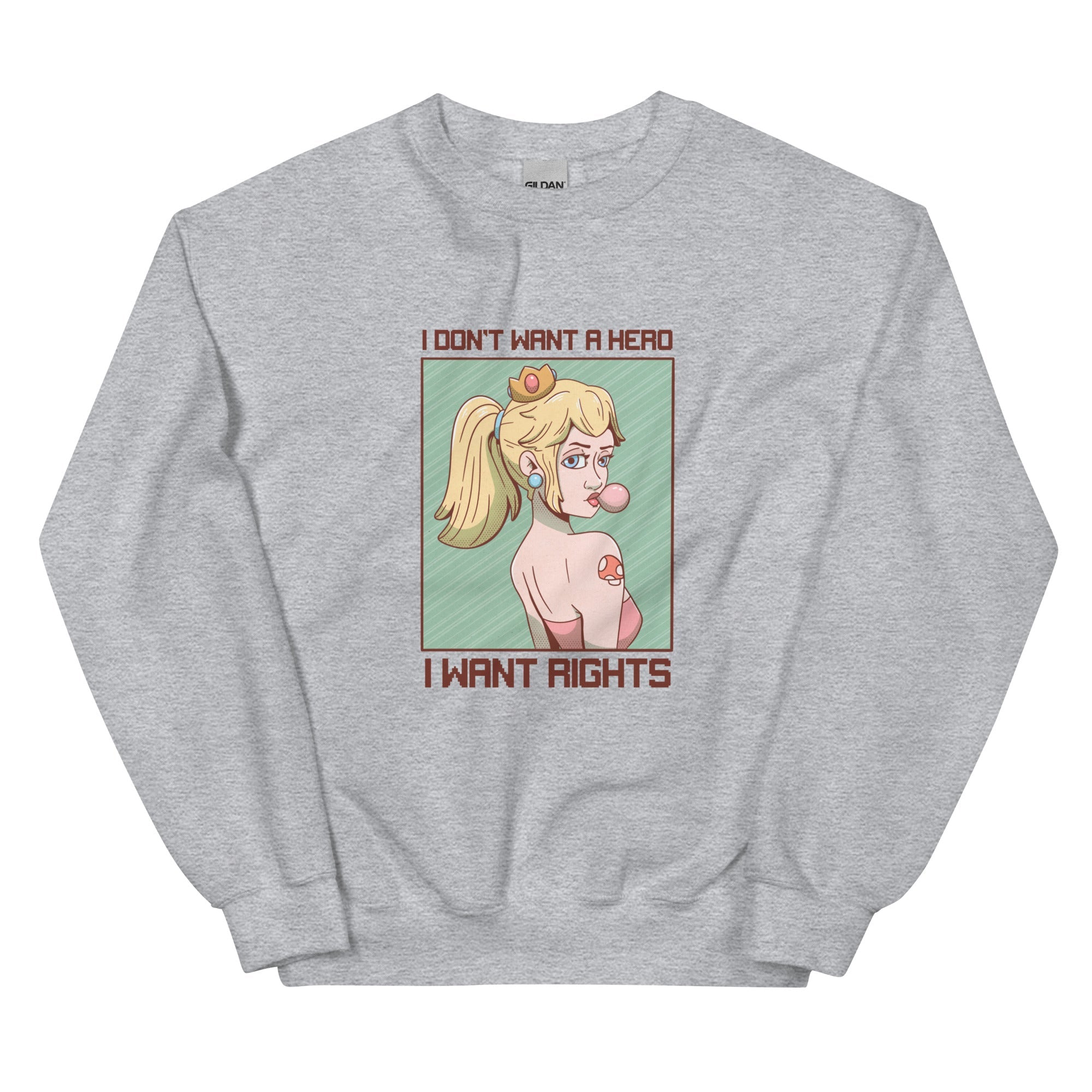 I Want Rights | Unisex Sweatshirt | Feminist Gamer Threads and Thistles Inventory Sport Grey S 