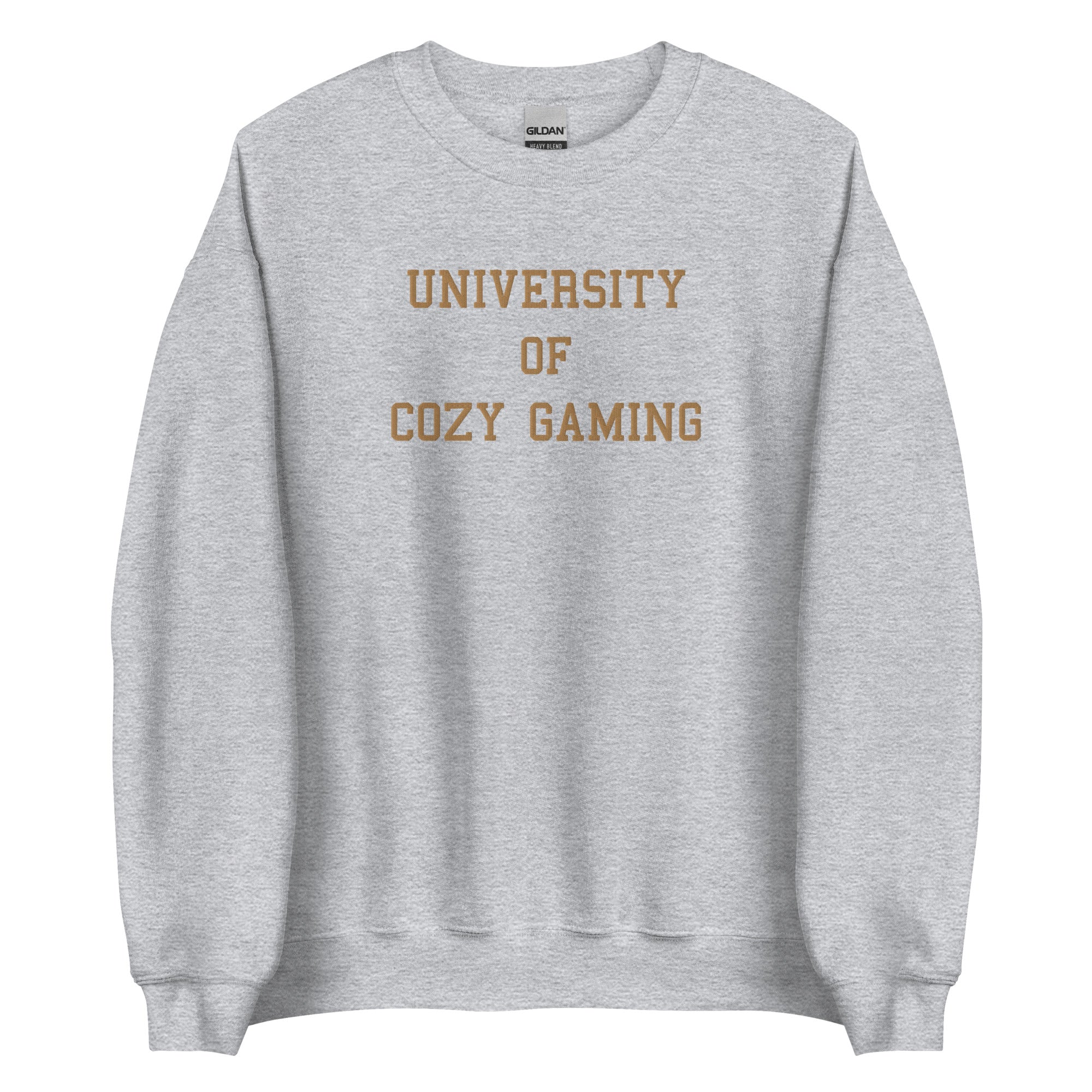 University of Cozy Gaming | Embroidered Unisex Sweatshirt | Coy Gamer Threads and Thistles Inventory Sport Grey S 
