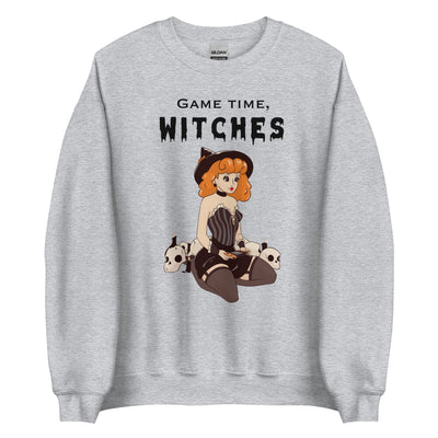 Game Time, Witches | Fall Unisex Sweatshirt Threads & Thistles Inventory Sport Grey S 