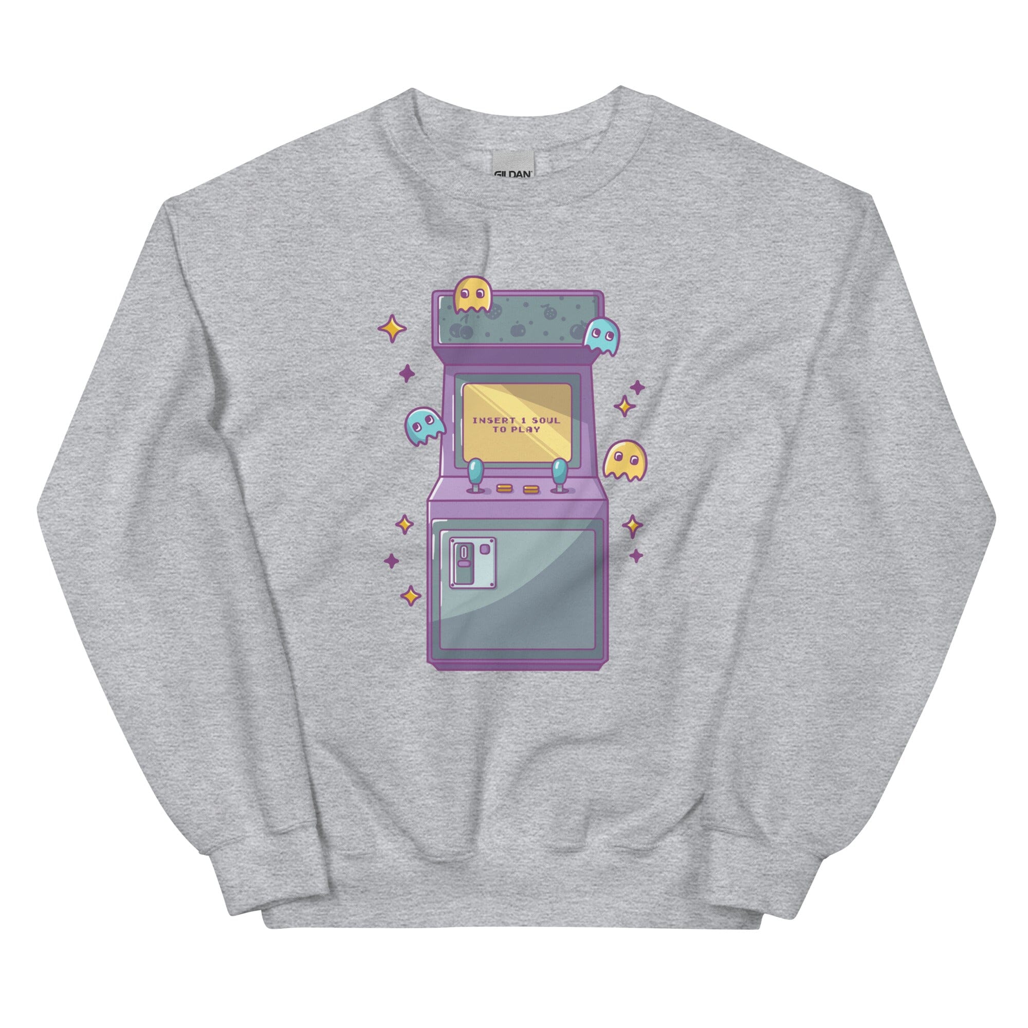 Insert 1 Soul to Play | Unisex Sweatshirt | Retro Gamer Threads & Thistles Inventory Sport Grey S 