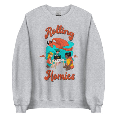 Rolling with the Homies | Unisex Sweatshirt | Retro Gaming Threads & Thistles Inventory Sport Grey S 