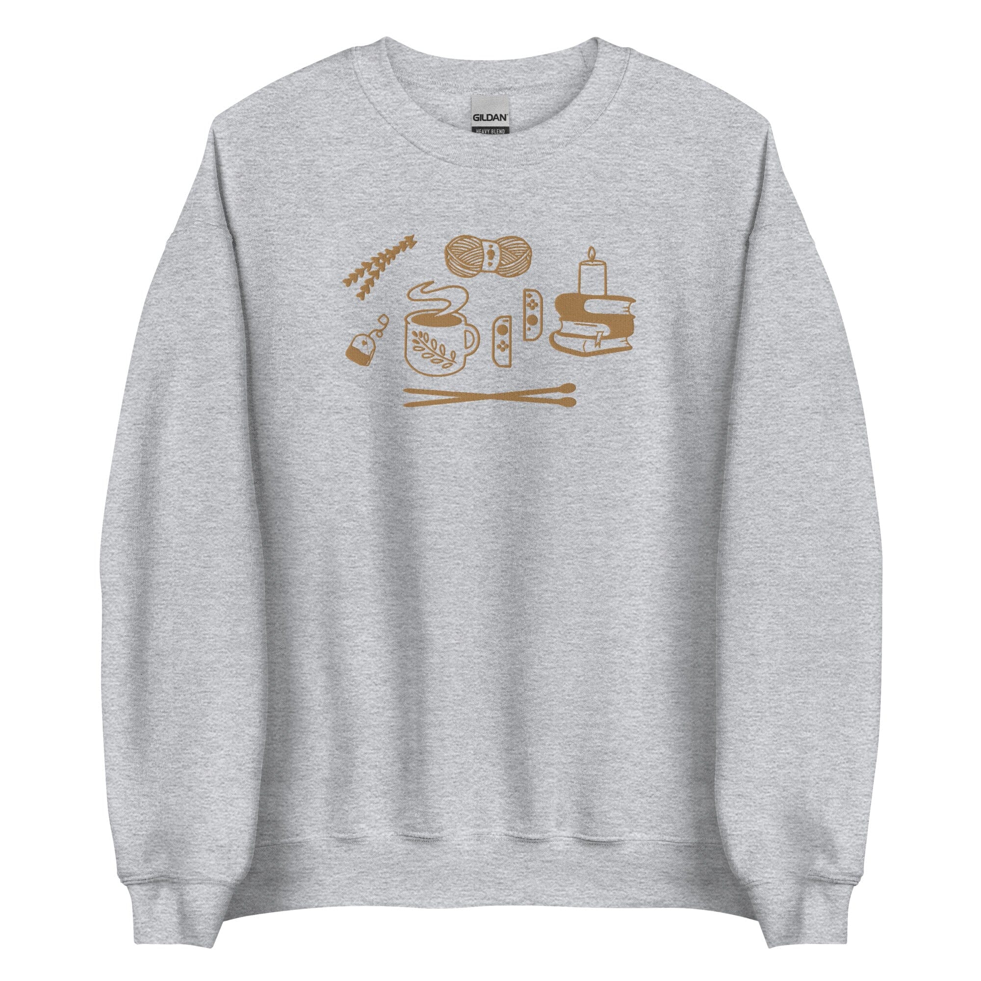 Cozy Hobbies | Embroidered Unisex Sweatshirt | Cozy Gamer Threads & Thistles Inventory Sport Grey S 