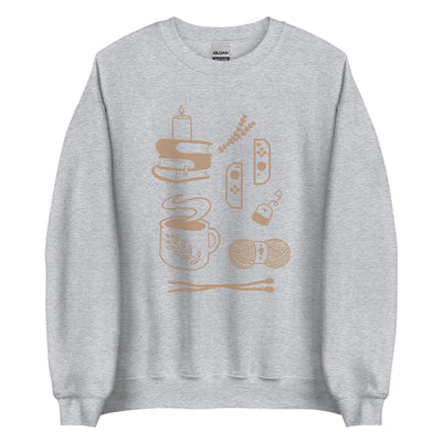 Cozy Hobbies | Unisex Sweatshirt | Cozy Gamer Threads & Thistles Inventory Sport Grey S 