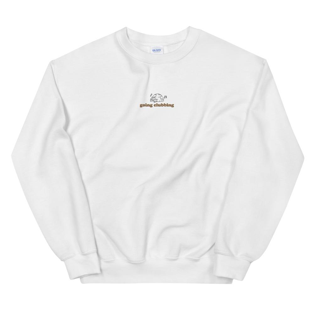 Igloo Going Clubbing | EMbroideredUnisex Sweatshirt | Club Penguin Threads and Thistles Inventory White S 