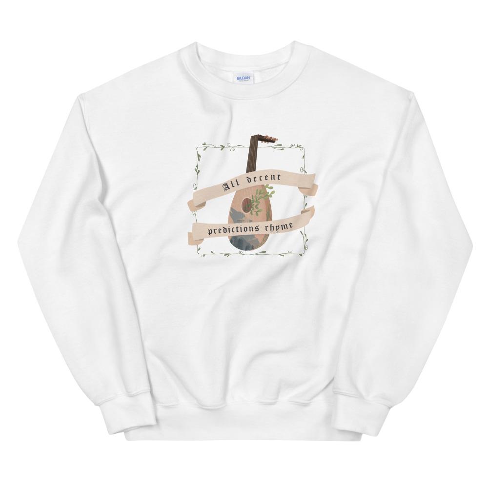 Predictions Rhyme | Unisex Sweatshirt | The Witcher Threads and Thistles Inventory White S 