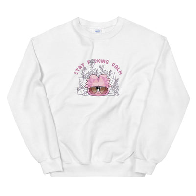 Stay Calm | Unisex Sweatshirt | Club Penguin Threads and Thistles Inventory White S 