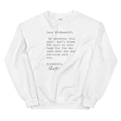 Sincerely Santa | Unisex Sweatshirt Threads and Thistles Inventory White S 