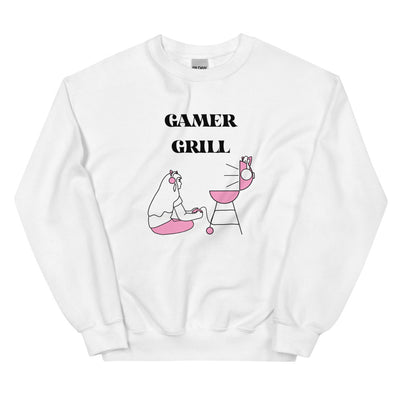 Gamer Grill | Unisex Sweatshirt | Feminist Gamer Threads and Thistles Inventory White S 