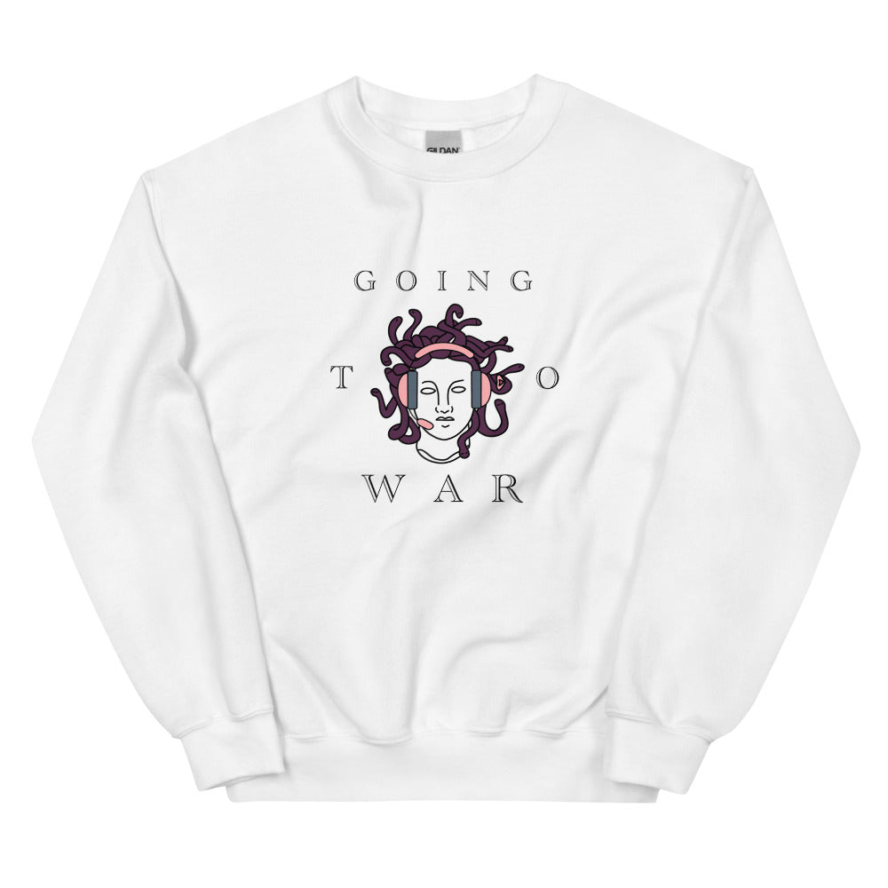 Going to War | Unisex Sweatshirt | Feminist Gamer Threads and Thistles Inventory White S 