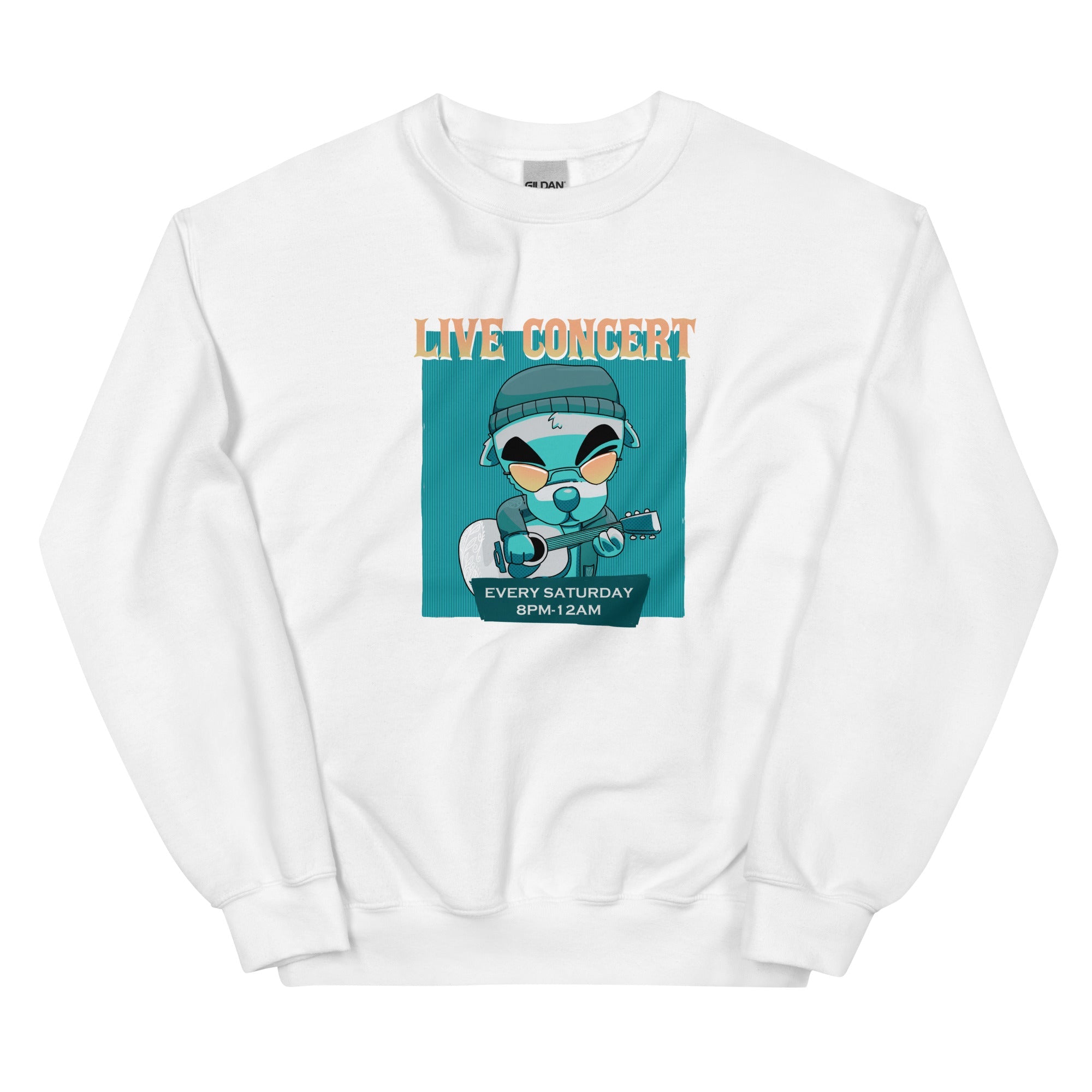 Live Concert | Unisex Sweatshirt | Animal Crossing Threads and Thistles Inventory White S 