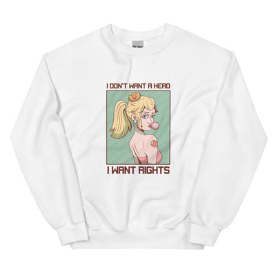 I Want Rights | Unisex Sweatshirt | Feminist Gamer Threads and Thistles Inventory White S 