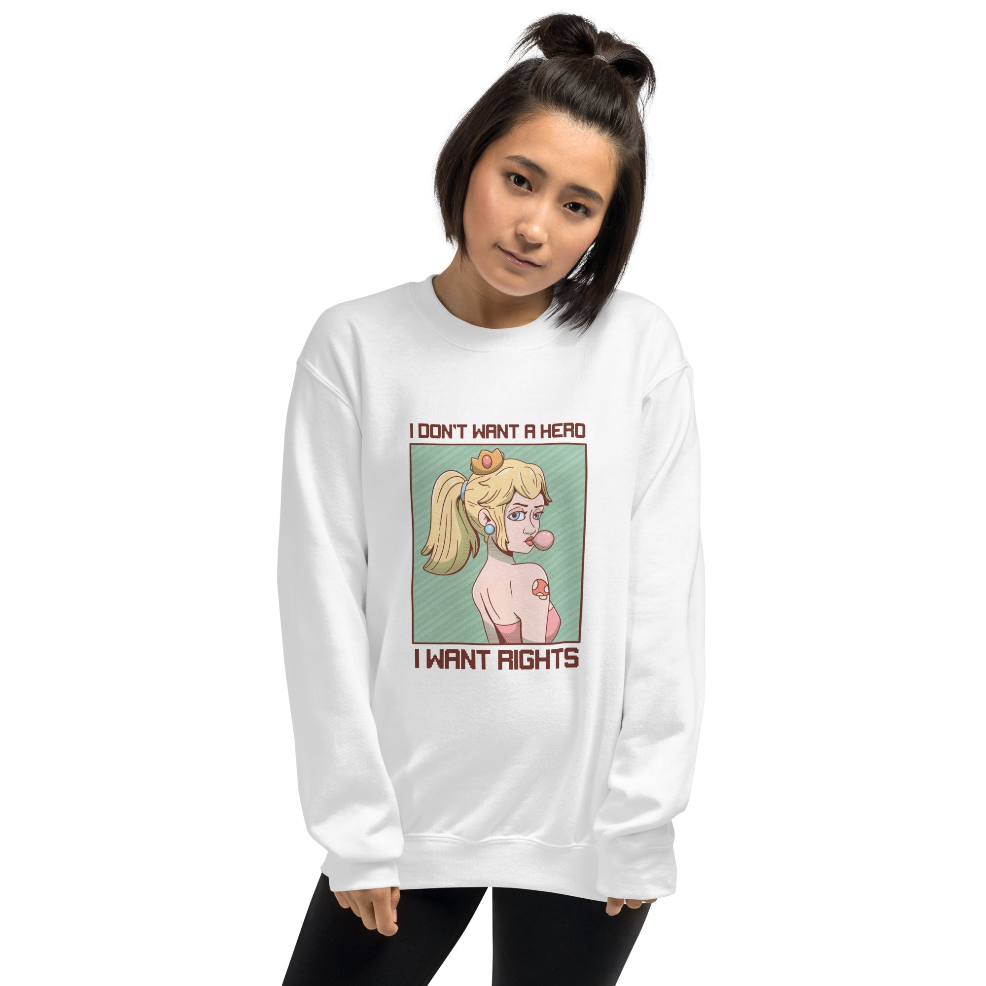 I Want Rights | Unisex Sweatshirt | Feminist Gamer Threads and Thistles Inventory 