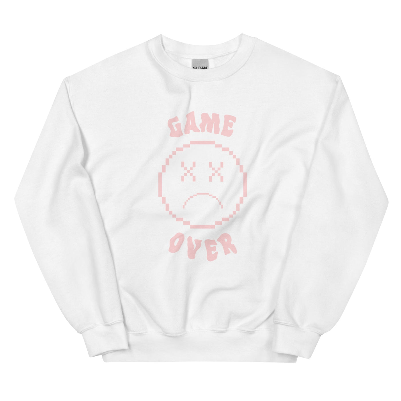 Game Over Smiley | Unisex Sweatshirt Threads and Thistles Inventory White S 