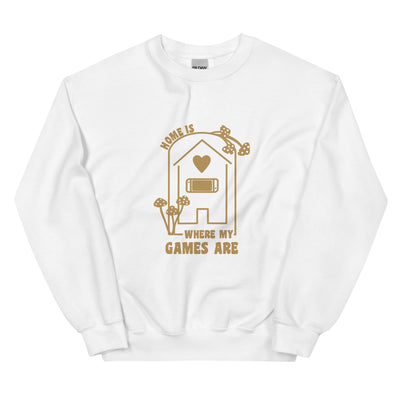 Where my Games Are | Unisex Sweatshirt | Cozy Gamer Threads and Thistles Inventory White S 