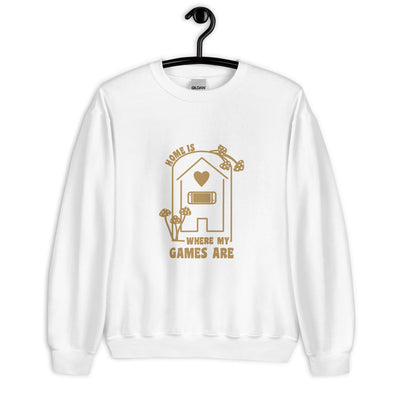 Where my Games Are | Unisex Sweatshirt | Cozy Gamer Threads and Thistles Inventory 