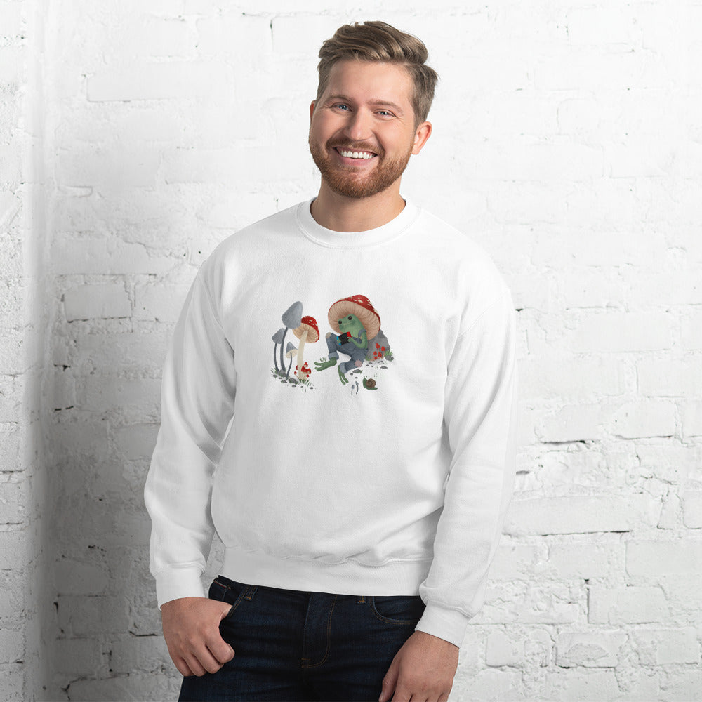 Cottagecore Frog | Unisex Sweatshirt | Cozy Gamer Threads and Thistles Inventory 