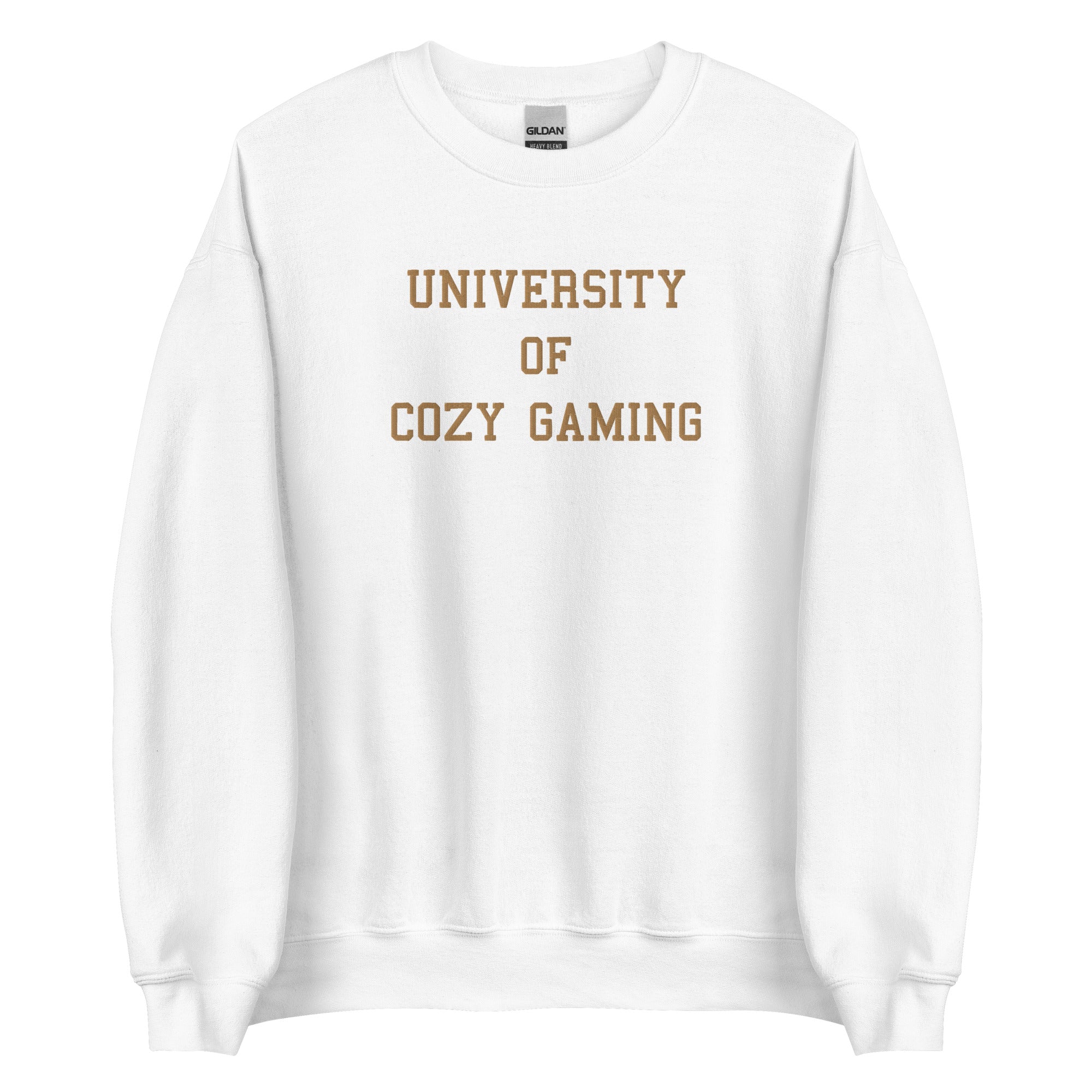 University of Cozy Gaming | Embroidered Unisex Sweatshirt | Coy Gamer Threads and Thistles Inventory White S 