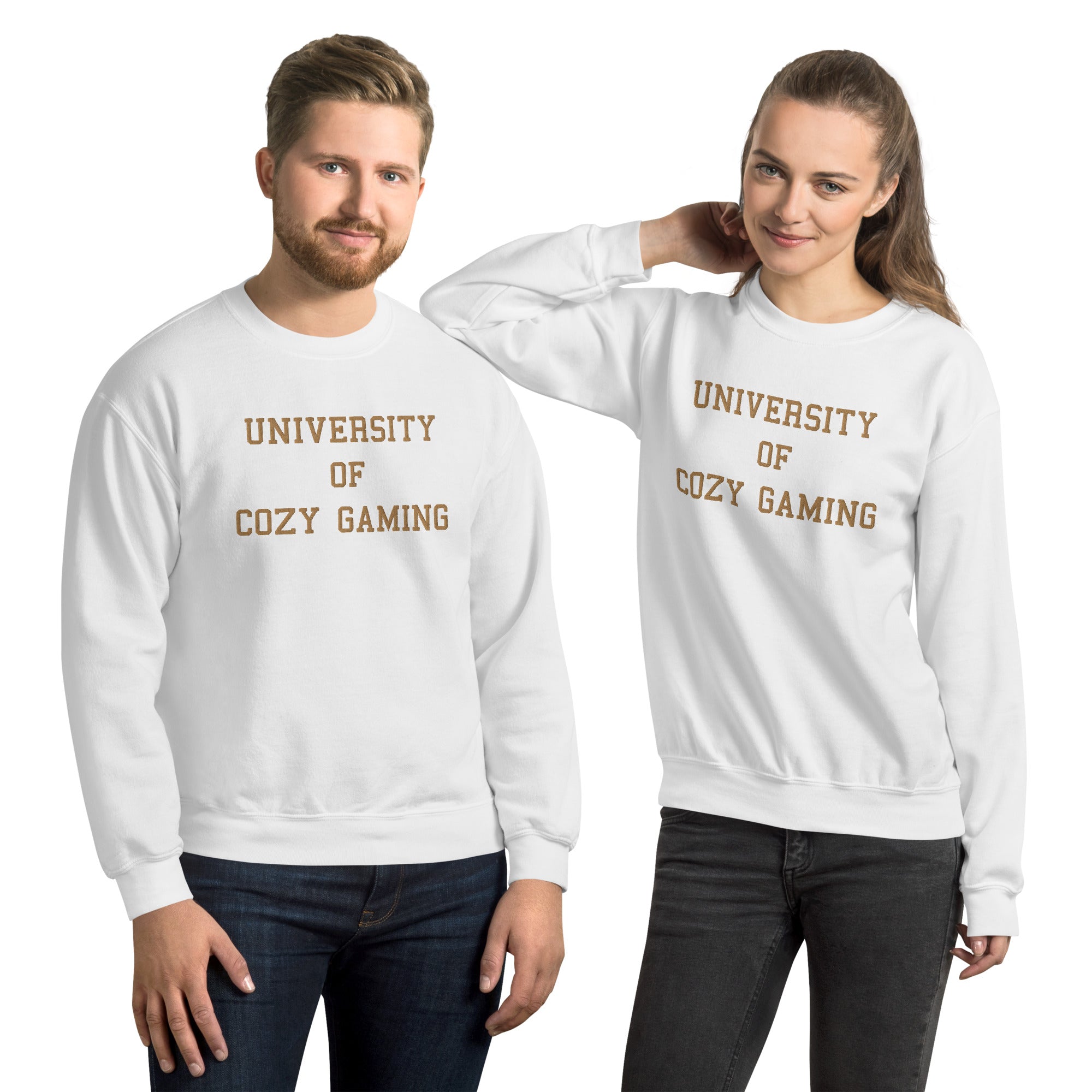 University of Cozy Gaming | Embroidered Unisex Sweatshirt | Coy Gamer Threads and Thistles Inventory 