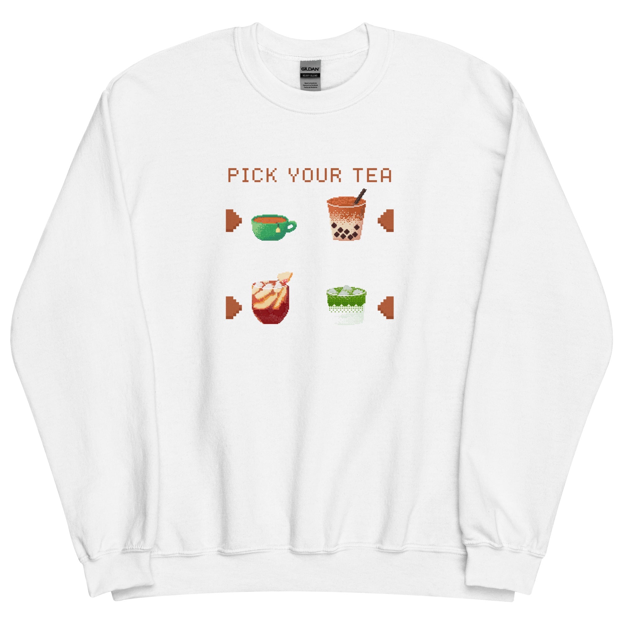 Pick Your Tea | Unisex Sweatshirt | Cozy Gamer Threads & Thistles Inventory White S 