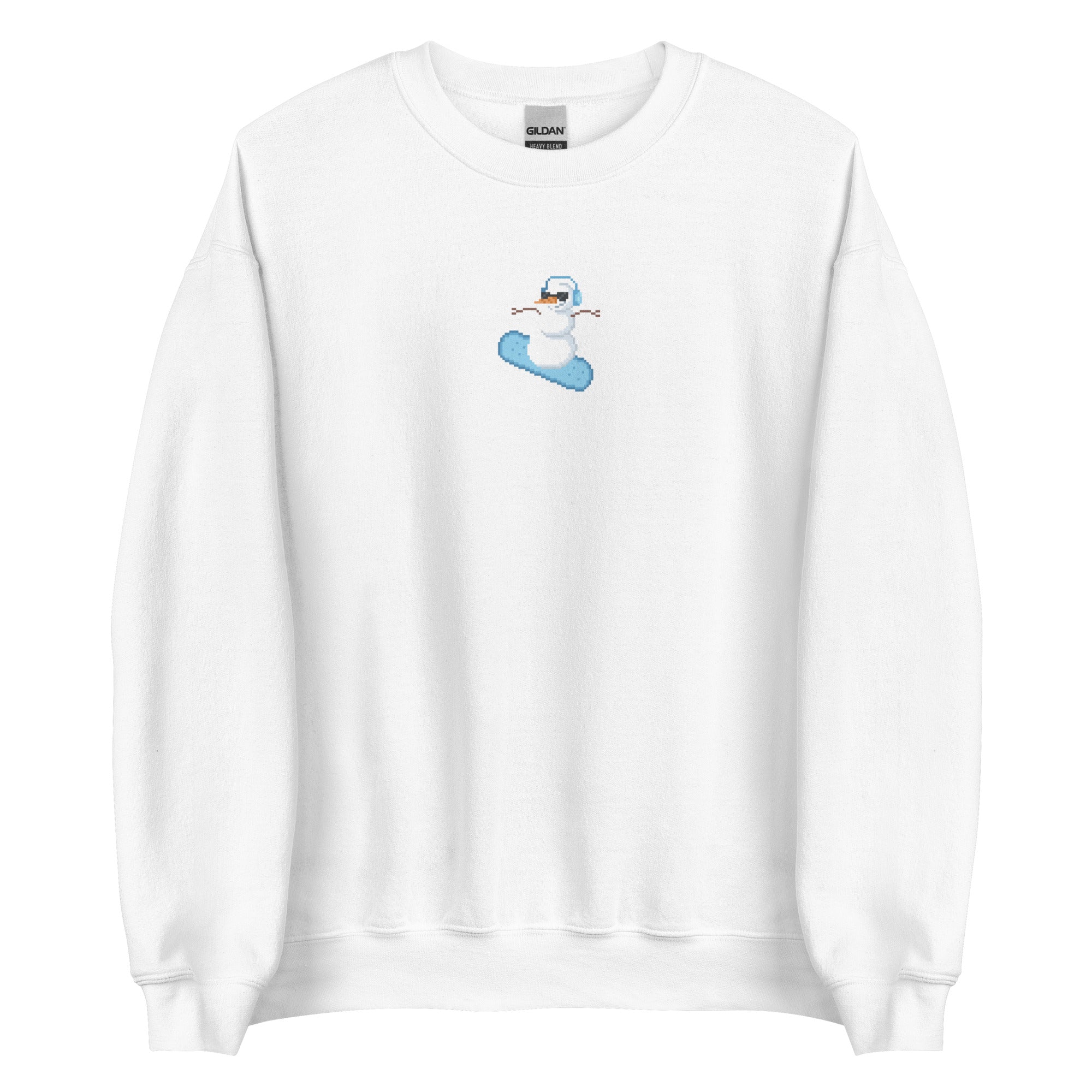Pixel Snowman | Christmas Unisex Sweatshirt Threads & Thistles Inventory White S 