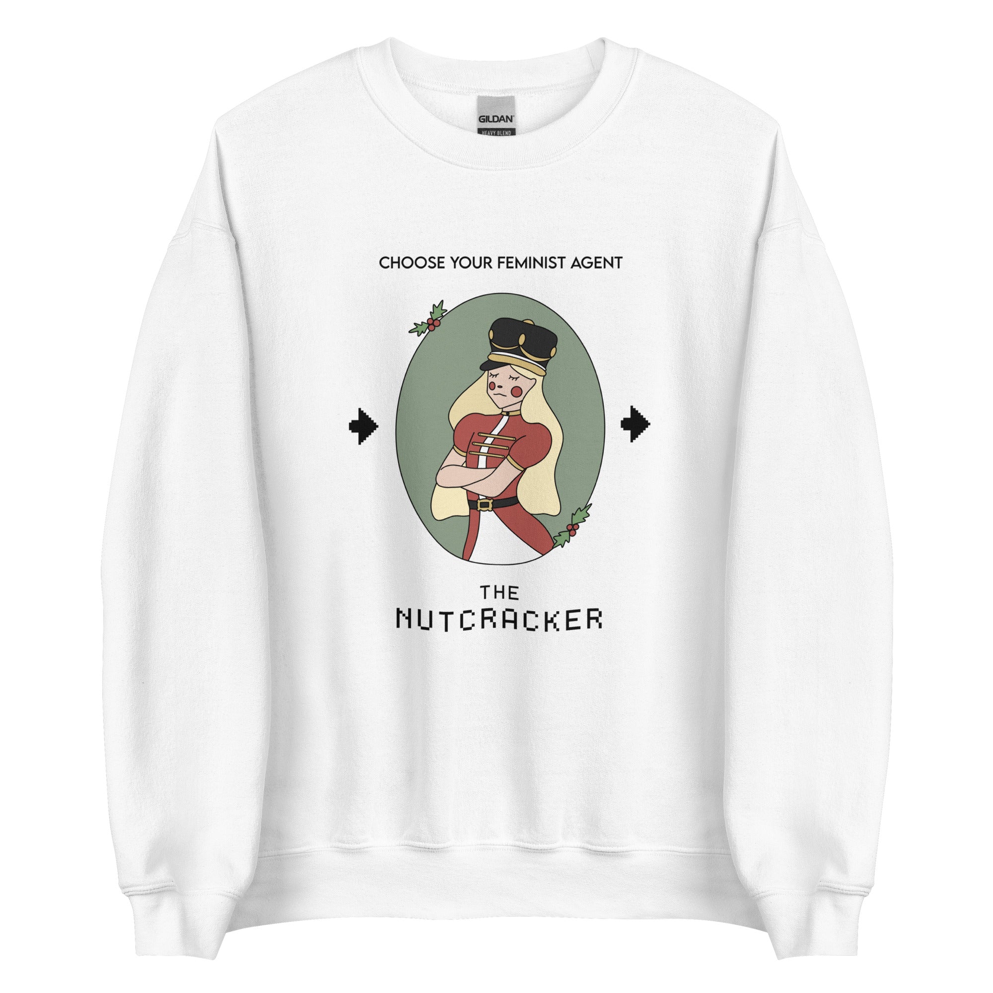 The Nutcracker | Unisex Sweatshirt | Feminist Gamer Christmas Threads & Thistles Inventory White S 