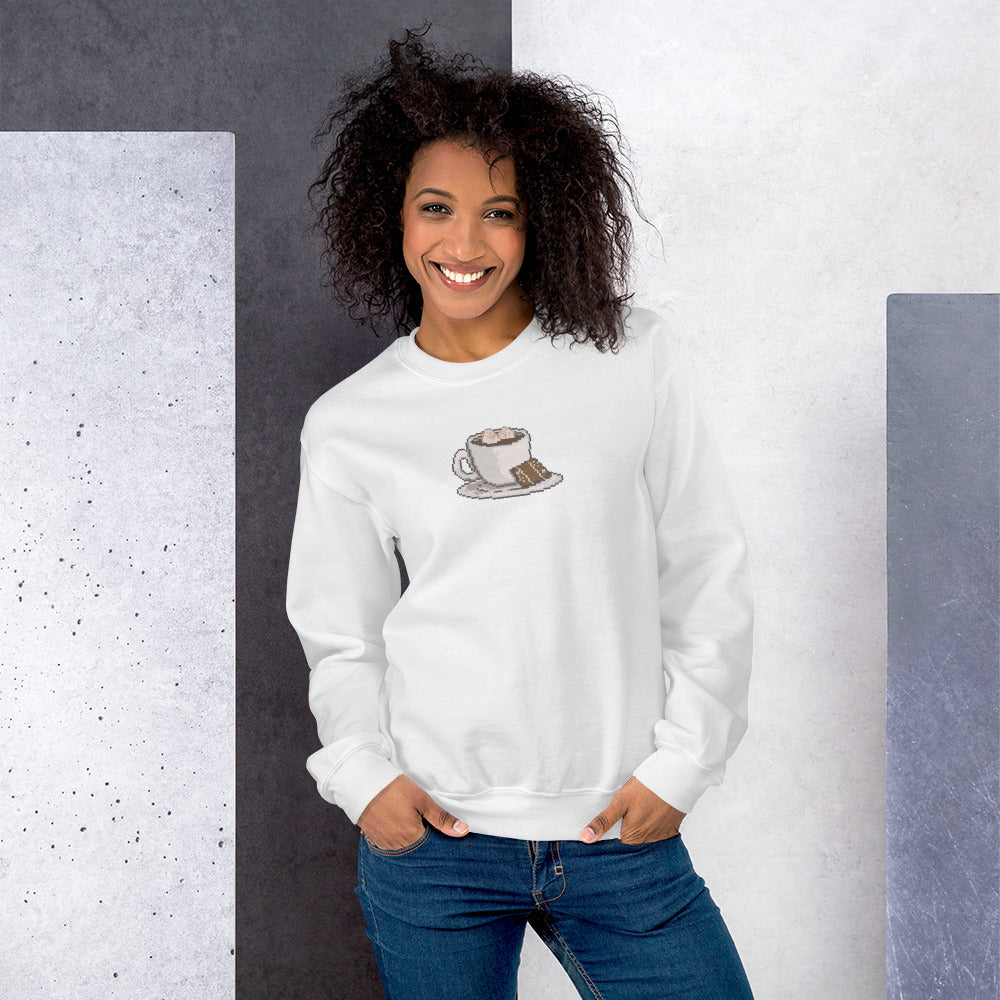 Pixelated Cocoa and Switch | Unisex Sweatshirt | Cozy Gamer Christmas Sweatshirt Threads & Thistles Inventory 