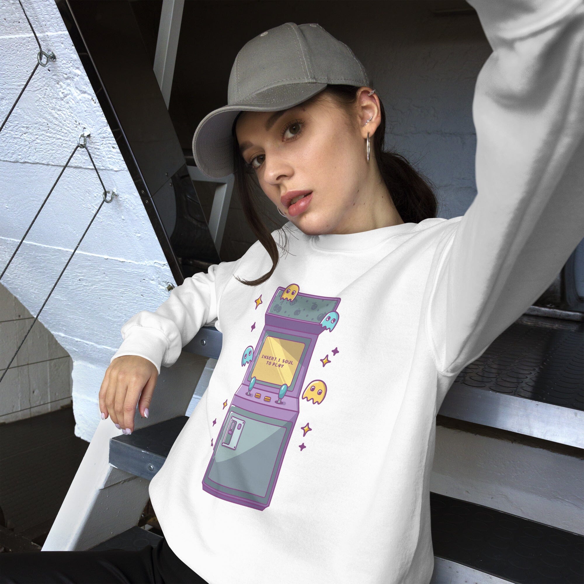 Insert 1 Soul to Play | Unisex Sweatshirt | Retro Gamer Threads & Thistles Inventory 