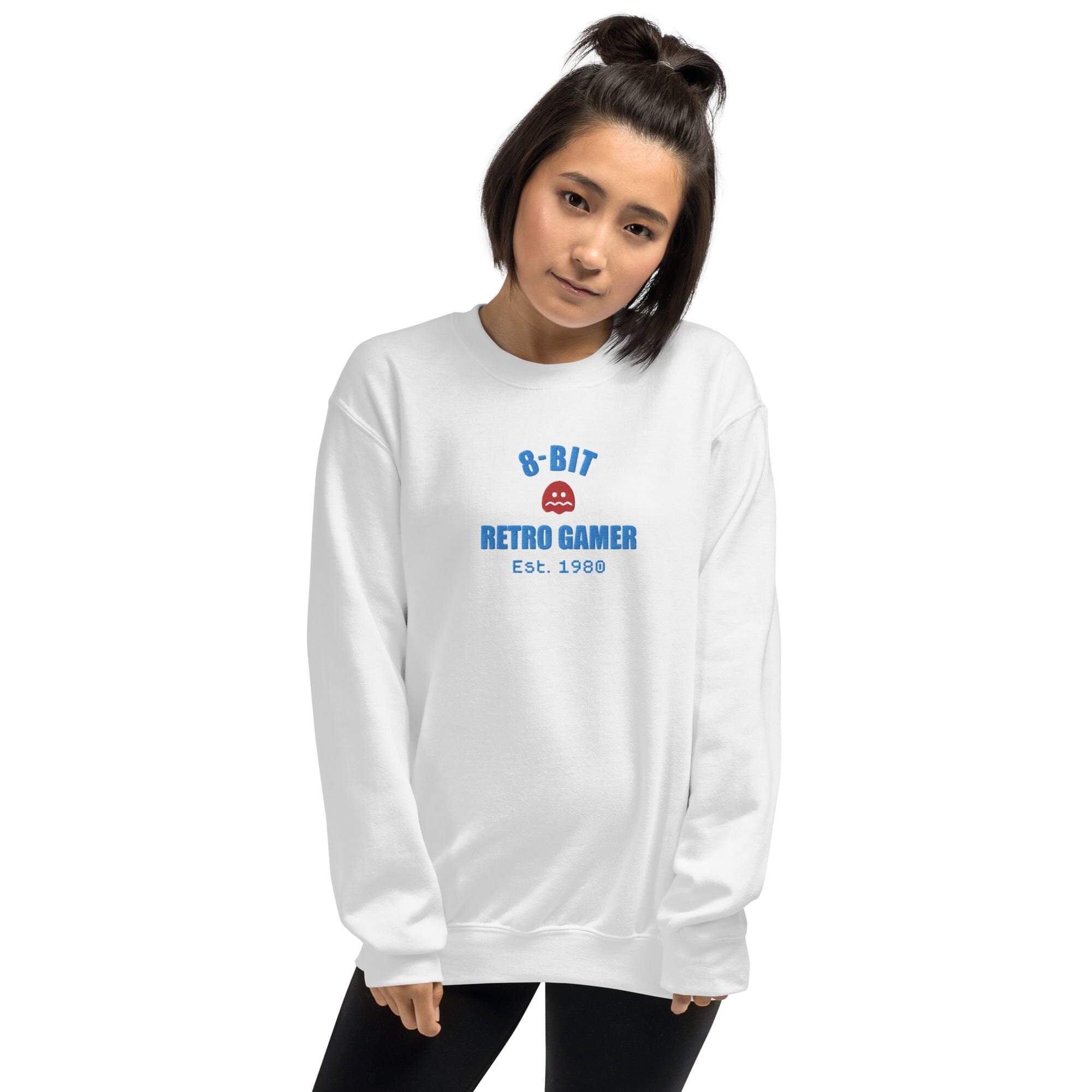 8-Bit Retro Gamer | Embroidered Unisex Sweatshirt | Retro Gaming Threads & Thistles Inventory 