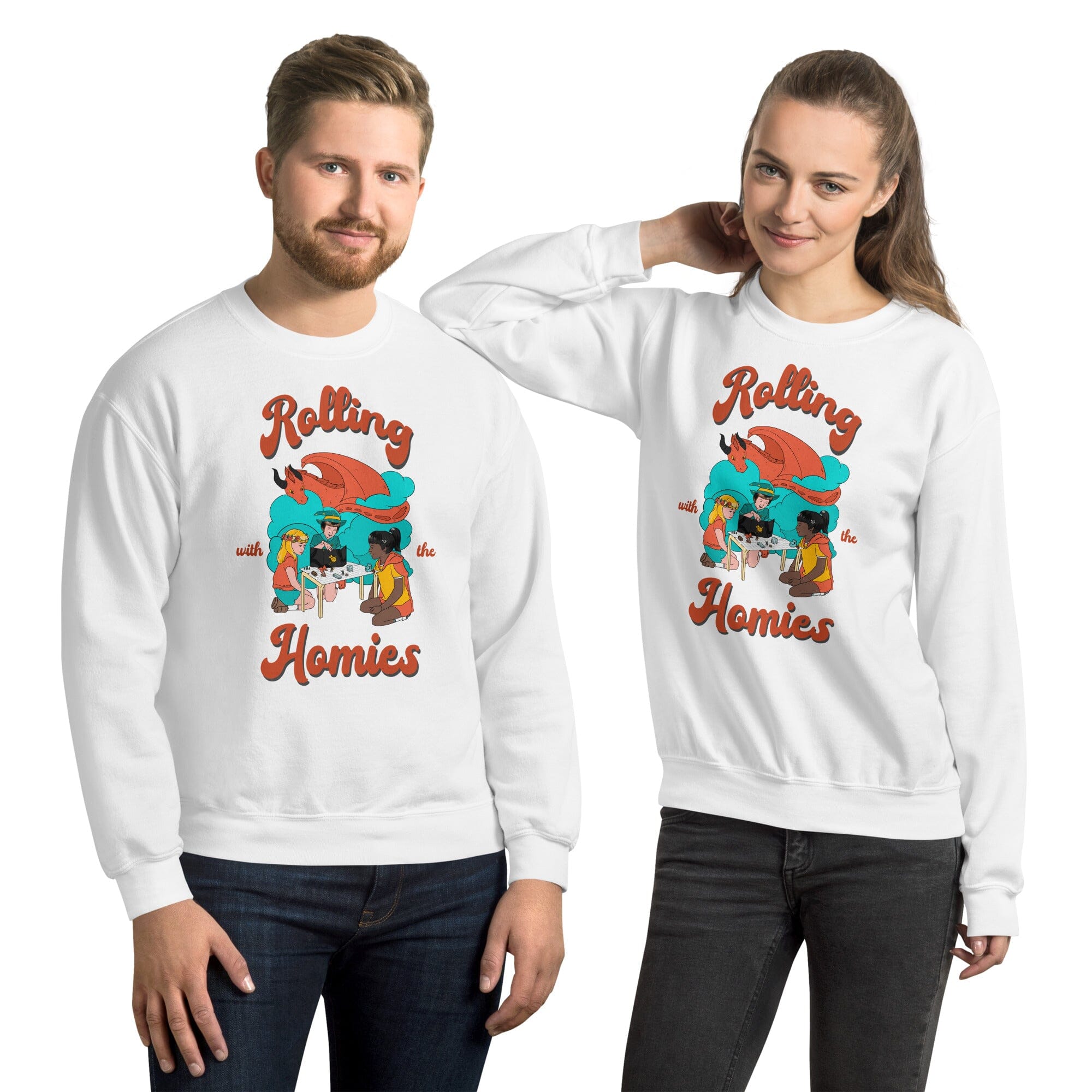 Rolling with the Homies | Unisex Sweatshirt | Retro Gaming Threads & Thistles Inventory 