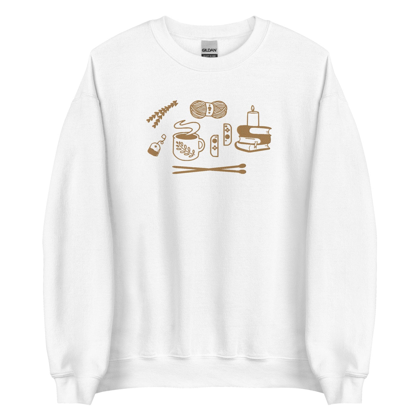 Cozy Hobbies | Embroidered Unisex Sweatshirt | Cozy Gamer Threads & Thistles Inventory White S 