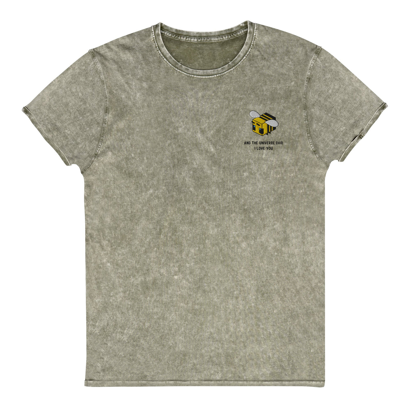 The Universe Said I Love You | Denim T-Shirt | Minecraft Threads and Thistles Inventory Dark Army Green S 
